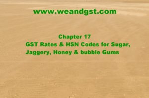 HSN Codes for Sugar, Jaggery, Honey & bubble Gums