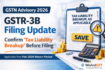 Tax Liability Breakup GSTR-3B GSTN advisory requiring confirmation before filing GSTR-3B from February 2026 tax period
