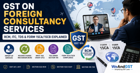 GST on Foreign Consultancy Services under Reverse Charge Mechanism with ITC, Section 195 TDS and Form 15CA 15CB compliance guide
