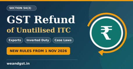 GST refund of unutilised ITC under Section 54(3), new rules from 1 November 2026